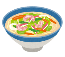 野菜たっぷりのちゃんぽん麺のイラスト