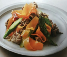 カラフル野菜と牛肉の甘辛炒め画像