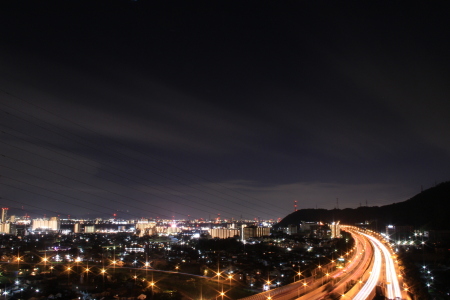 名神高速道路の夜景
