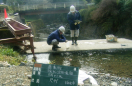 水質検査の様子（尺代）