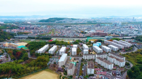 若山神社の展望台から見る市街地の様子