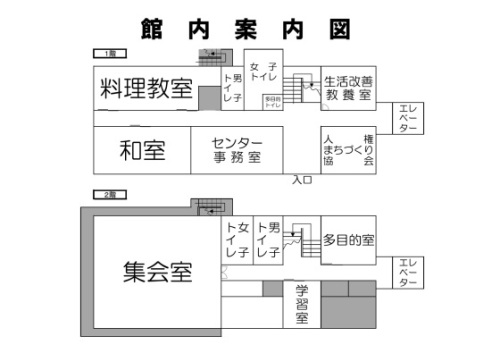 人権文化センターの館内案内図です