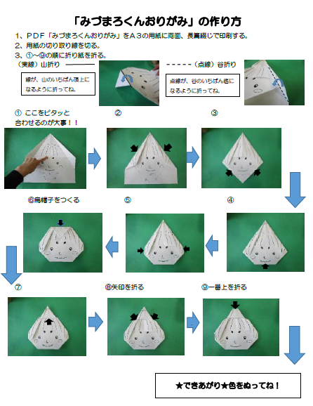 みづまろくんおりがみのつくりかた