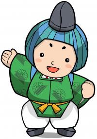 右手を挙げたみづまろくんの画像