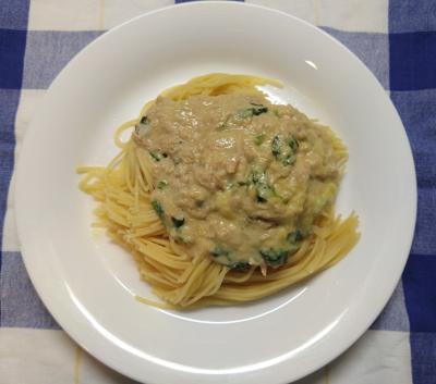 ツナコーンクリームパスタ