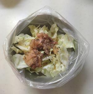 ポリ袋に材料を入れたところ