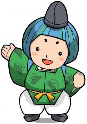 右手を挙げたみづまろくんの画像