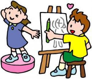 親子体験教室「似顔絵」イラスト