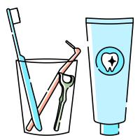 口腔ケアグッズのイラスト